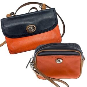 Coach Park Dylan Colorblock Wallet Crossbody & Matching Pouch Bundle